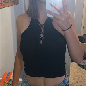 Lace up halter top